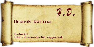 Hranek Dorina névjegykártya